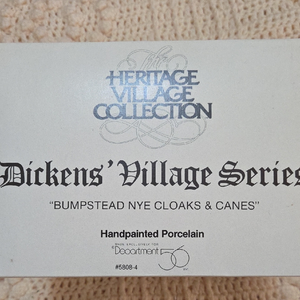 Department 56 Heritage Village Bumpstead Nye Cloaks & Canes